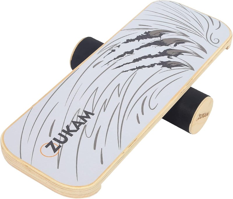 ZUKAM Balance Board Trainer, Wooden Balancing Board with Workout Guide to Exercise and Build Core Stability, Wobble Board for Skateboard, Hockey, Snowboard & Surf Training - Image 1